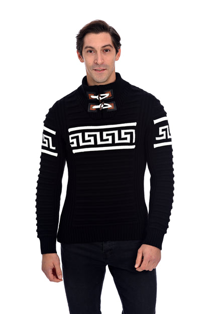 Pull élégant col haut - Festive Frost - Noir