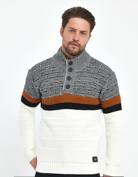 Pull homme col haut - WoolenEmbrace