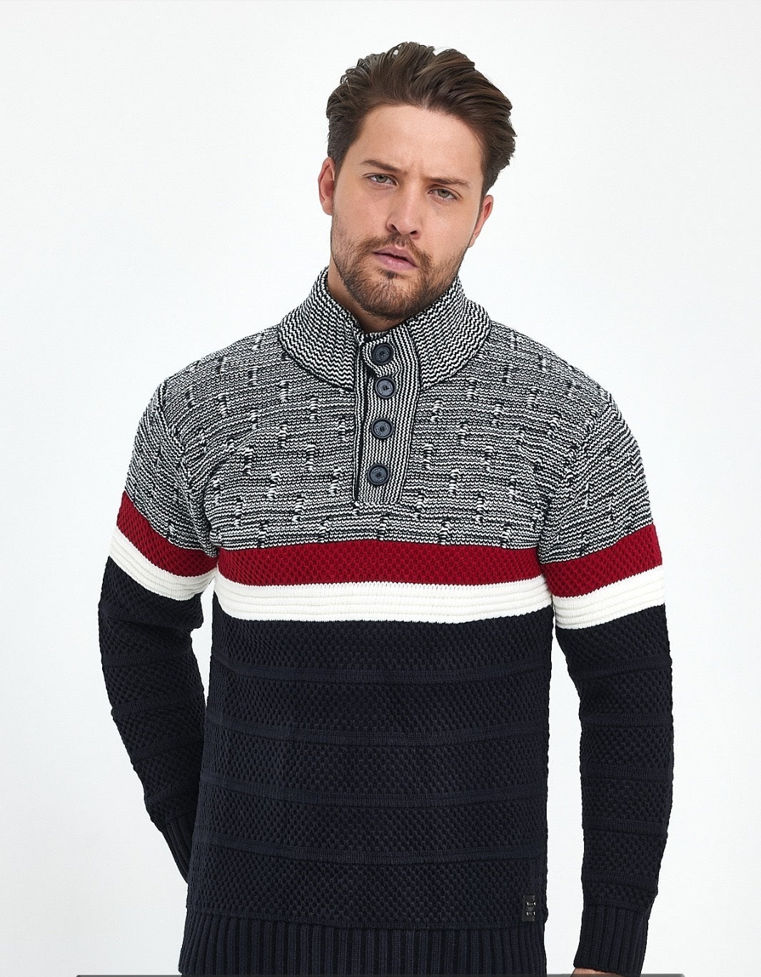 Pull homme col haut - WoolenEmbrace