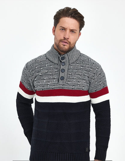 Pull homme col haut - WoolenEmbrace