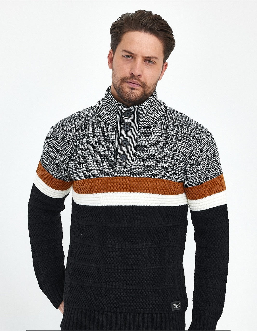 Pull homme col haut - WoolenEmbrace